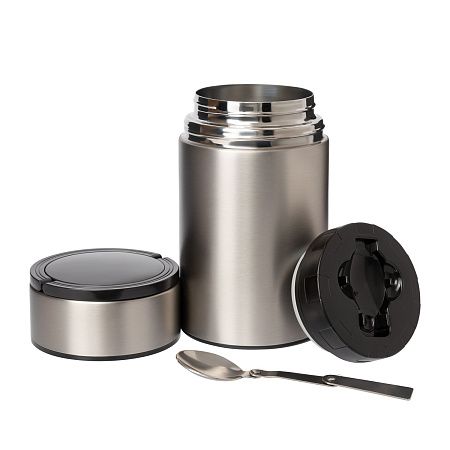 Термос для еды Bento, серебряный