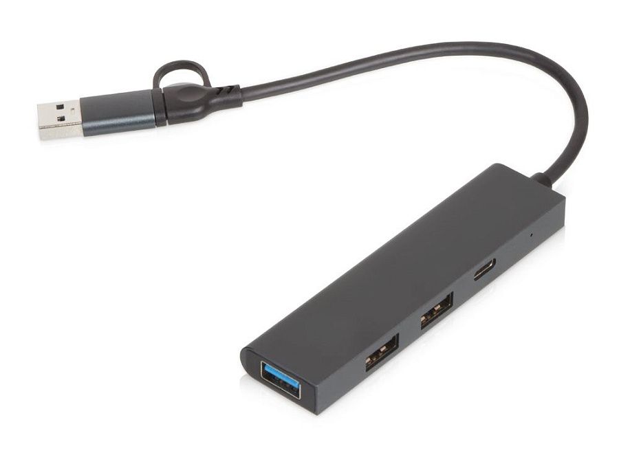 USB-хаб «Command» с коннектором 2-в-1 USB-C и USB-A, 2.0/3.0