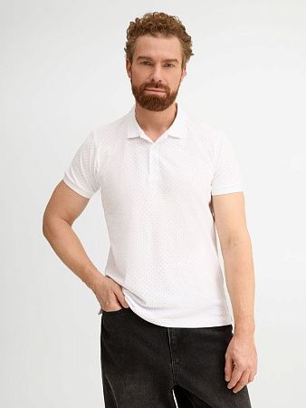 Рубашка поло мужская Brandy Men, белая с темно-синим, размер L