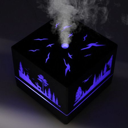 Светодиодный увлажнитель Wisdom с подсветкой гравировки, черный