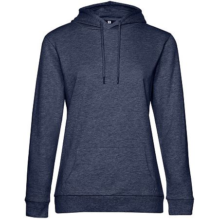 Толстовка с капюшоном женская Hoodie, синий меланж, размер M