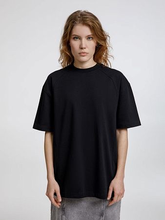 Футболка оверсайз унисекс Sideline, черная, размер XS/S