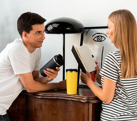 Термокружка вакуумная Palermo, серая, матовая поверхность