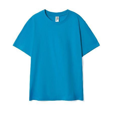 Футболка детская Regent Kids, ярко-бирюзовая, размер 8 лет (118-128 см)