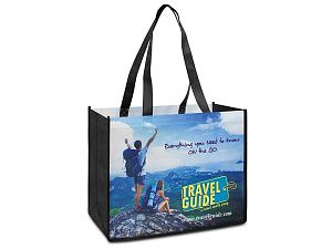 Сумка из нетканого материала PET с возможностью полноцветной печати, цвет: черный