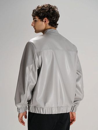 Бомбер из искусственной кожи Univer, серый, размер M/L