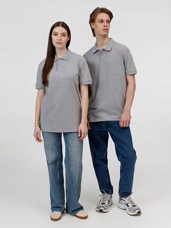 Рубашка поло унисекс Pacific, серый меланж, размер M