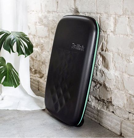 Чемодан складной Rollink Earth 55x40x20 см, 2 колеса, черный/зеленый