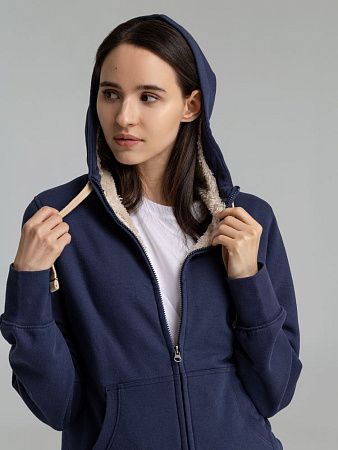Толстовка унисекс на молнии Sherpa 280, темно-синяя, размер XXS