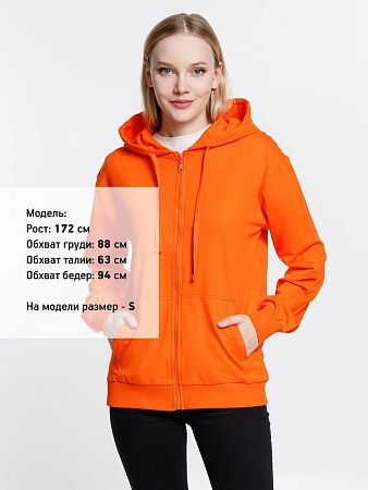 Толстовка на молнии с капюшоном Siverga 2.0, оранжевая, размер XS