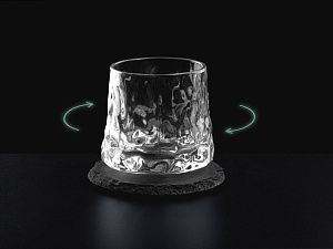 Вращающийся бокал для виски на сланцевом костере «Bromo»