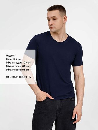 Футболка унисекс Senti, темно-синяя, размер XL