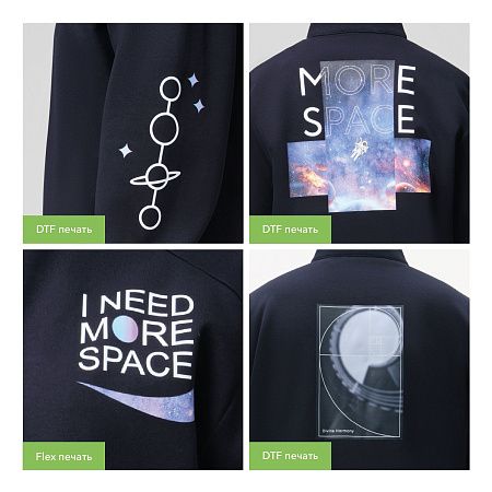 Толстовка на молнии ASTIN темно-синяя, размер L