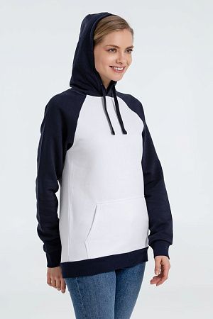 Толстовка унисекс Seattle, белая с темно-синим, размер XS