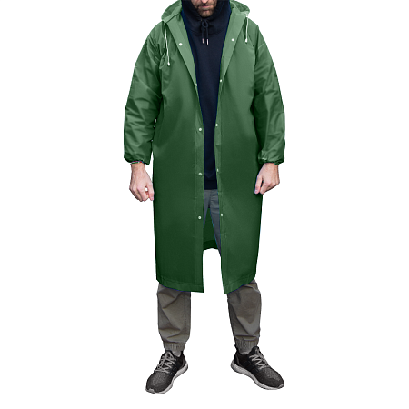 Дождевик RainForest, унисекс, материал EVA, размер M-L, темно-зеленый