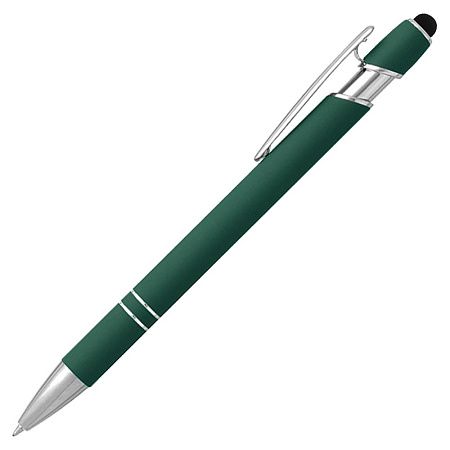 Ручка шариковая, Star Soft Touch Shiny Silver Requis, темно-зеленая