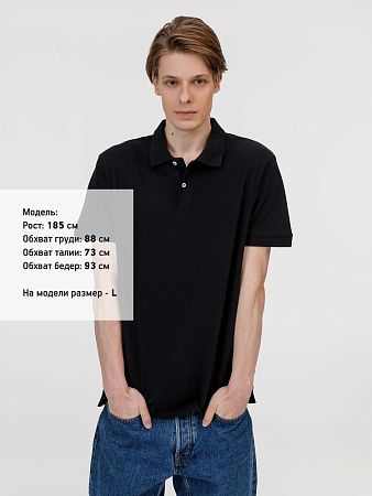 Рубашка поло унисекс Pacific, черная, размер 4XL