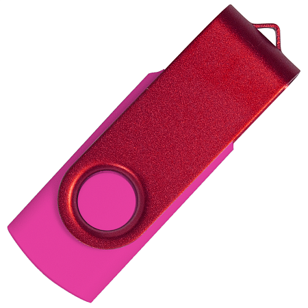 Флеш накопитель USB 2.0 Twister Сolor Mix 16GB, пластик Софт Тач/металл, розовый/красный