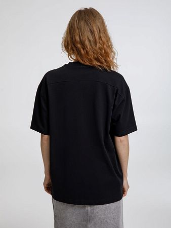 Футболка оверсайз унисекс Sideline, черная, размер XS/S