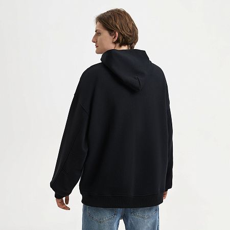 Худи оверсайз унисекс FUSION, черный, размер XS/S