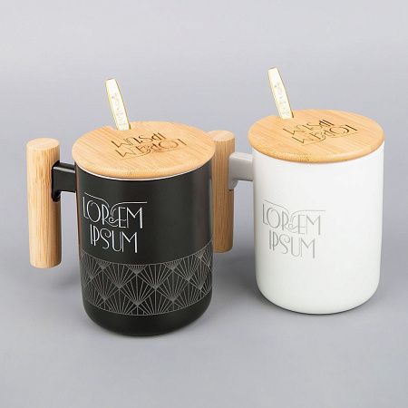 Кружка с ложкой Eco Fusion, белая