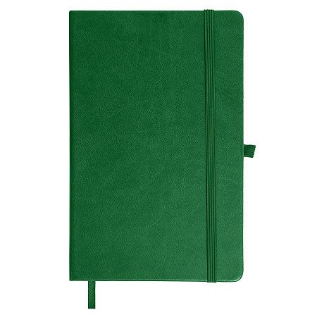 Бизнес-блокнот "Justy", 130*210 мм, зеленый, твердая обложка,  резинка 7 мм, блок-линейка