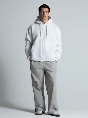Толстовка унисекс оверсайз Zippy, белая, размер XL/2XL