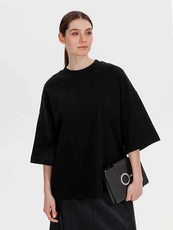 Футболка оверсайз Big Boss, черная, размер XS/S