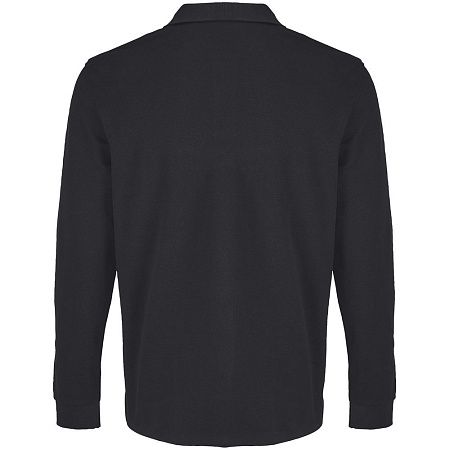 Рубашка поло унисекс с длинным рукавом Pacific LSL, черная, размер XS