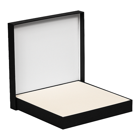 Коробка подарочная, размер 18*18*2 см, Solution Superior Linen, черная, бежевый ложемент под индивидуальную вырубку