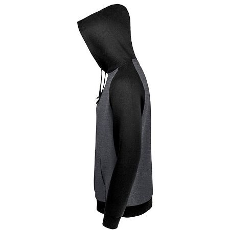 Толстовка унисекс Seattle, темный меланж с черным, размер XS