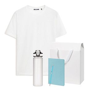 Набор с одеждой KRIS (футболка, бутылка, блокнот, ручка), голубой, S