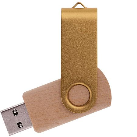 Флешка TWIST WOOD COLOR Светлое дерево с золотистым 4014.31.17.4ГБ