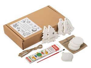 Набор для творчества «Ёлочные игрушки-раскраски», цвет: белый, многоцветный