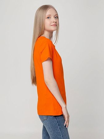 Футболка женская T-bolka Lady, оранжевая, размер M v2