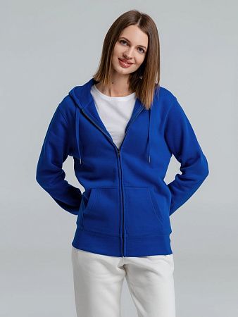 Толстовка на молнии с капюшоном унисекс King, ярко-синяя, размер XXL
