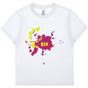 Футболка детская «Пятно Maker», белая под нанесение