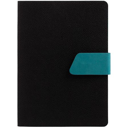 Ежедневник Boom, недатированный, черный с бирюзовым