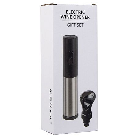 Штопор электрический Circle Joy с аксессуарами 3 в 1, пластик/металл, черный