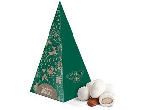 Драже миндаль в белой шоколадной глазури в подарочной упаковке, цвет: зеленый