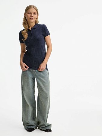 Рубашка поло женская Brandy Women, темно-синяя с белым, размер XS