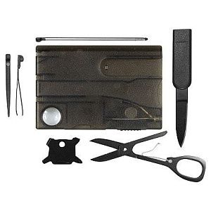 Карточка Tools Nailcare 10 функций, инструменты из нержавеющей стали, корпус из полупрозрачного черного пластика