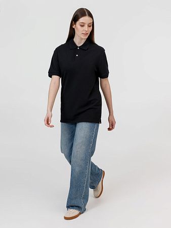 Рубашка поло унисекс Pacific, черная, размер 4XL