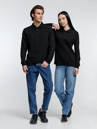 Рубашка поло с длинным рукавом Prime LSL, черная, размер XXL