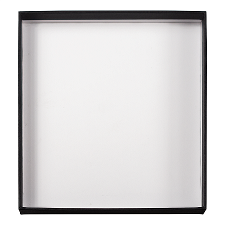 Коробка подарочная, размер 16*14*2 см, Solution Superior Linen, черная, бежевый ложемент под индивидуальную вырубку