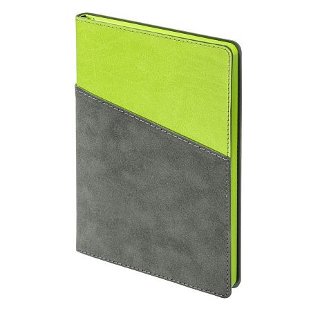 Ежедневник Flexy Smart Porta Nuba Latte A5, серый/салатовый, недатированный, в гибкой обложке