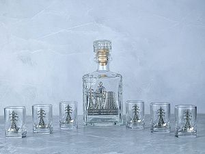 Набор со штофом «Энергетики», цвет: прозрачный, серебристый