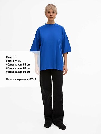 Футболка унисекс оверсайз T1, синяя, размер XL/2XL