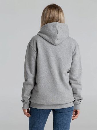 Толстовка на молнии с капюшоном Unit Siverga Heavy, серый меланж, размер XS