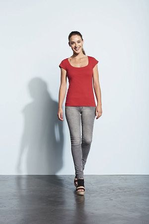 Футболка женская Melrose 150 с глубоким вырезом, ярко-синяя (royal), размер L